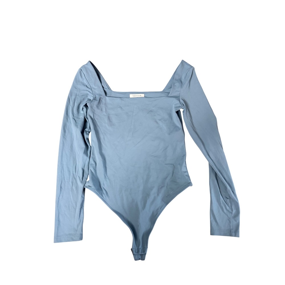 Aritzia Babaton Contour Squareneck Long Sleeve Bodysuit Light Blue Medium